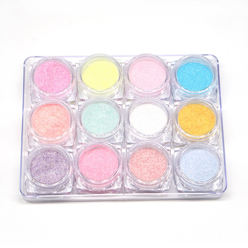 FNP100  New Arrived Wholesale 6 Colors/set Laser Nail Art Powder