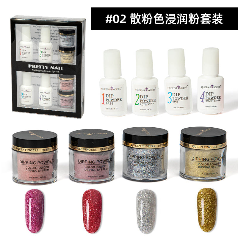 FNP081  New nail gel infiltrated dipping powder set tool combination and Pigment Acrylic custom color selection for nail art decoration