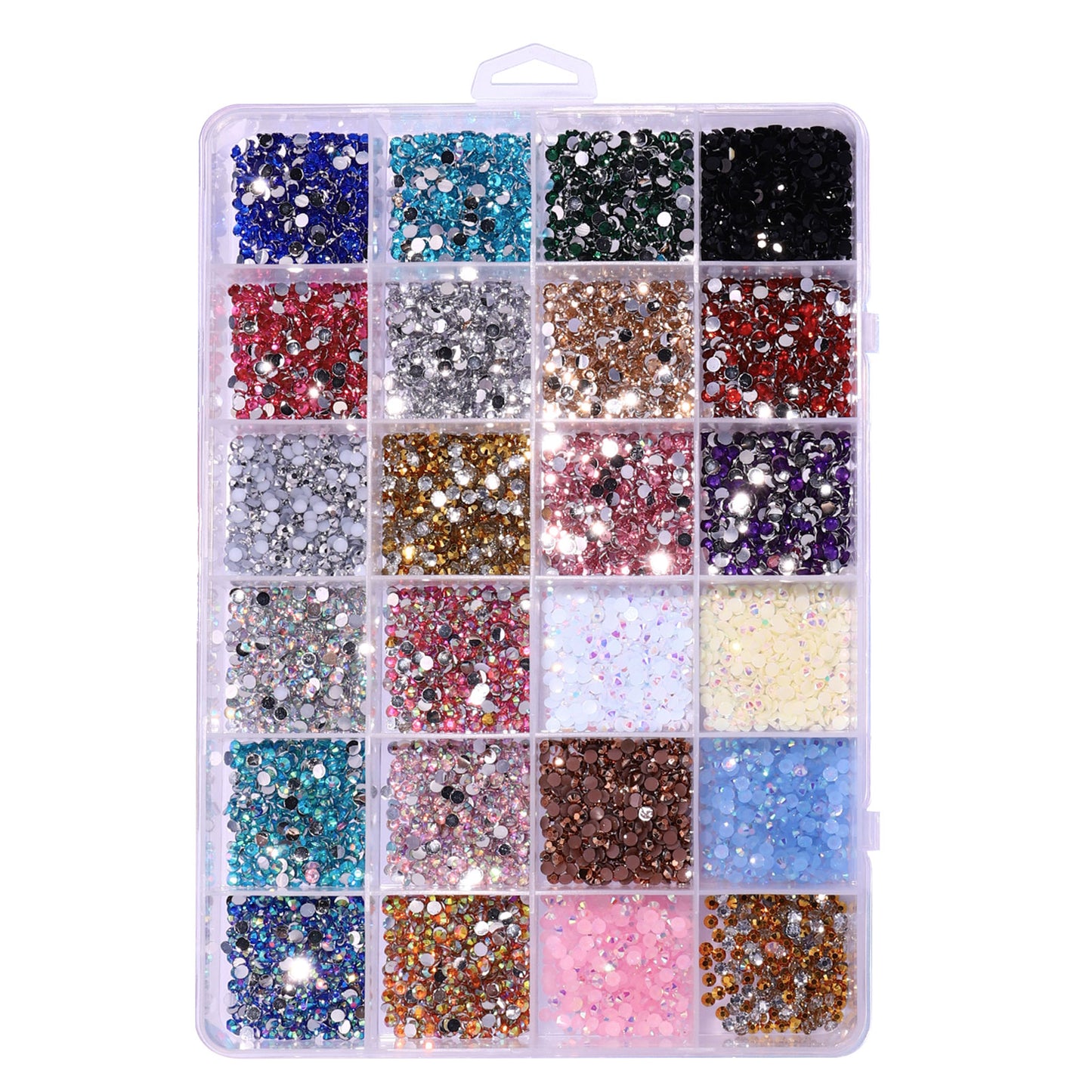 NRB019  Hot selling flat bottom resin rhinestones 24 grid fluorescent AB resin rhinestones diy jewelry accessories wholesale