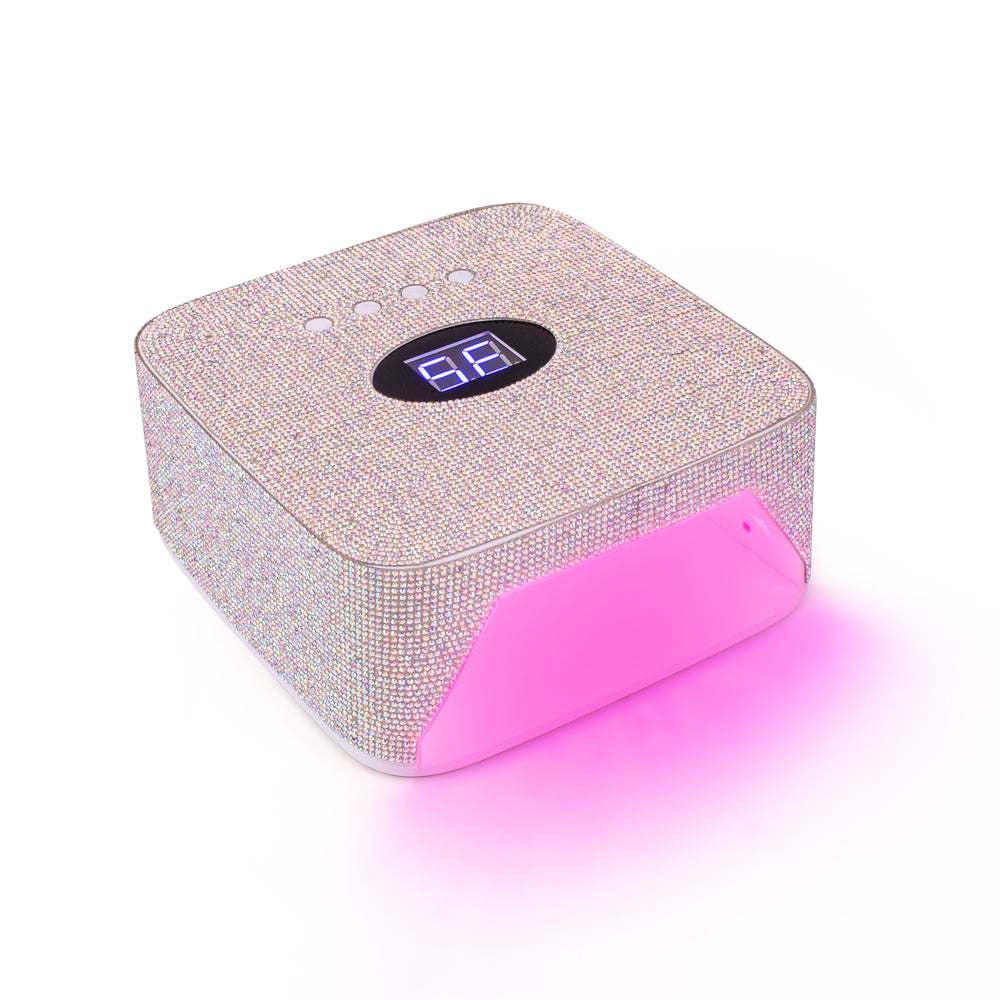 RNL007 Bling Shiny Rhinestones UV LED Nail Dryer Lamp Double USB Port Cordless 48W LED UV Nail Lamp