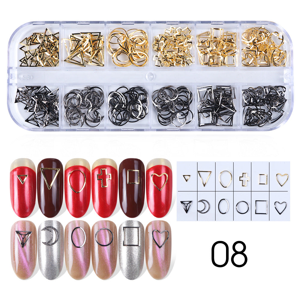 NRD005 Baroque Style Metal Jewelry Rivet Pearl Thin Section Light Nail Patch Gold Silver Rivets DIY Nail art Decoration