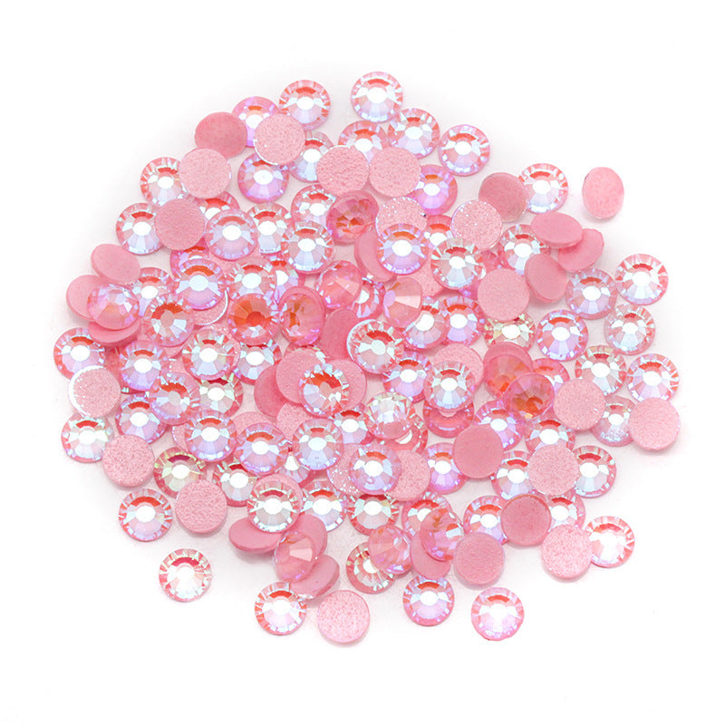 NRS026  Nail Art Luminous Mocha Fluorescent Rhinestone Bag Shiny DIY Flat Bottom Glass Rhinestone SS06-SS30