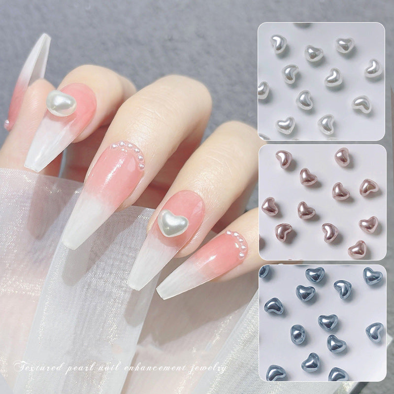 NRS033  Nail Art Love Pearl Jewelry 2022 New 3D Heart Nail Decoration 20pcs/bag