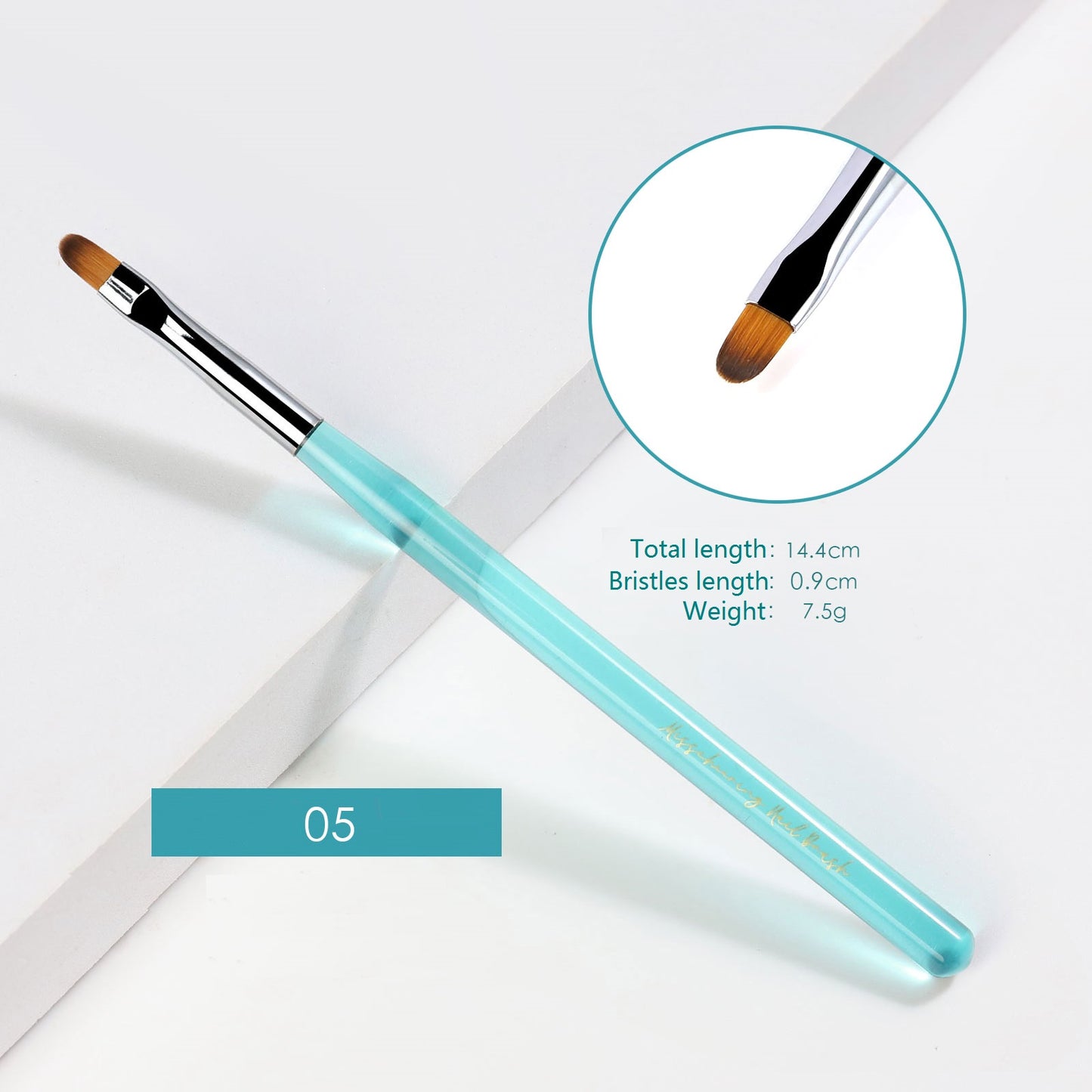 NBR040  Japanese-style nail transparent sea blue acrylic pen holder professional manicure pen crystal painting brush nail tools