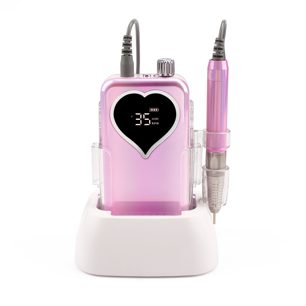 FNDM008  Beautiful Blends Pink And Purple Brushless Nail Drill Machine Cordless With Low Noise fine handle