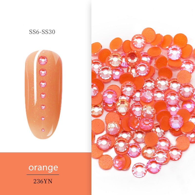 NRS026  Nail Art Luminous Mocha Fluorescent Rhinestone Bag Shiny DIY Flat Bottom Glass Rhinestone SS06-SS30