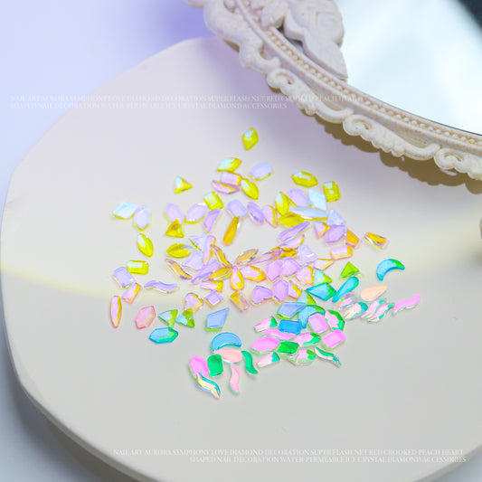 NRS032  Nail Art Aurora Symphony Sugar Color Rhinestones 50pcs/bag Nail Supplies Salon Decoration