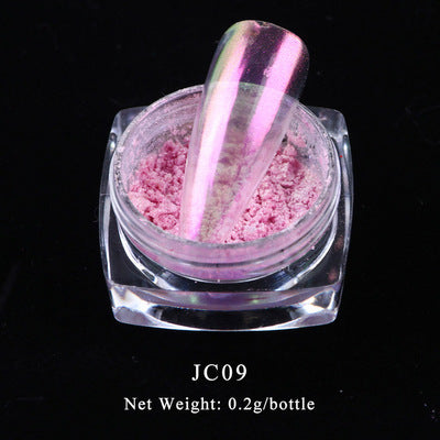 FNP073  12 colors Nail Art Holographic Glitter Acrylic Transparent Mirror Aurora Mirror Magic Power