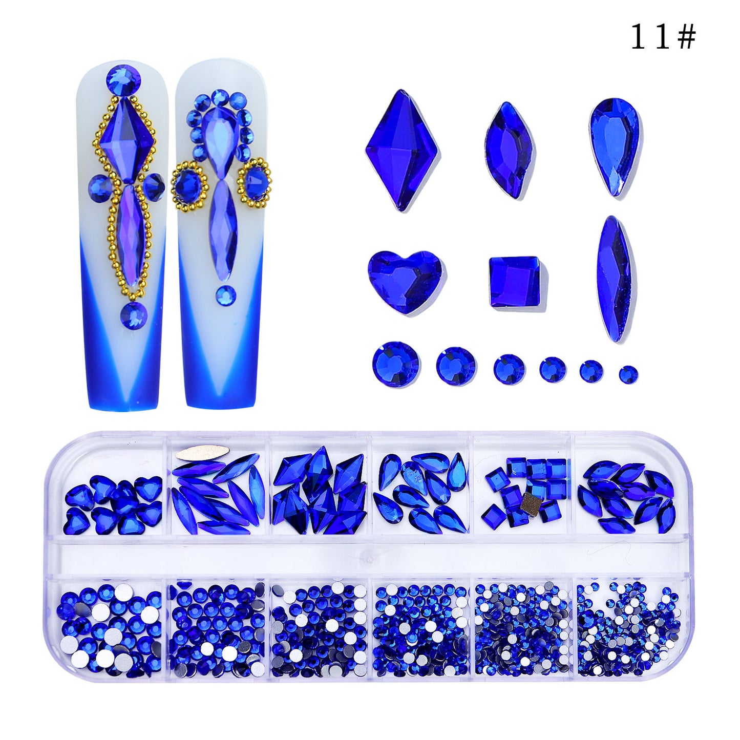 NRS027  ForLife Flat Bottom Glass Nail Rhinestones Decorations Crystal 3d Nail Art Accessories Shaped rhinestones