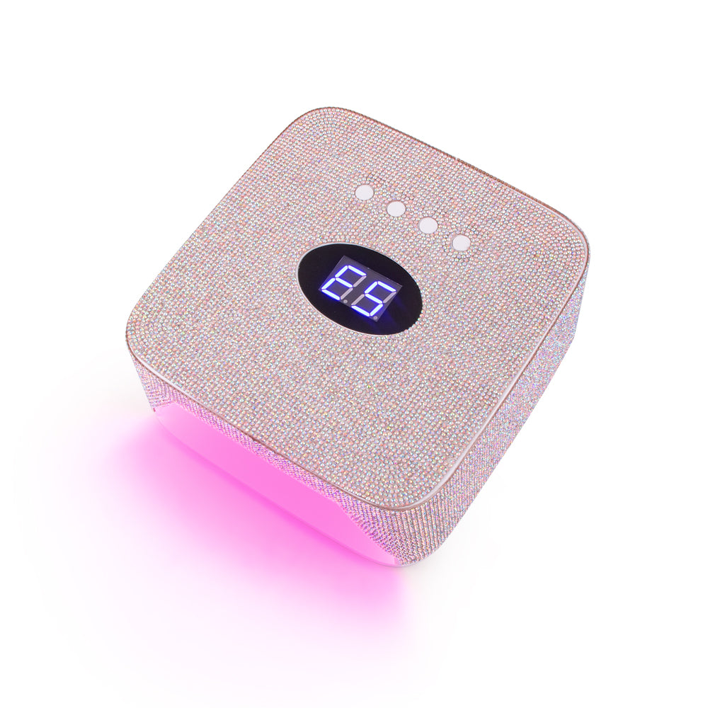 RNL007 Bling Shiny Rhinestones UV LED Nail Dryer Lamp Double USB Port Cordless 48W LED UV Nail Lamp