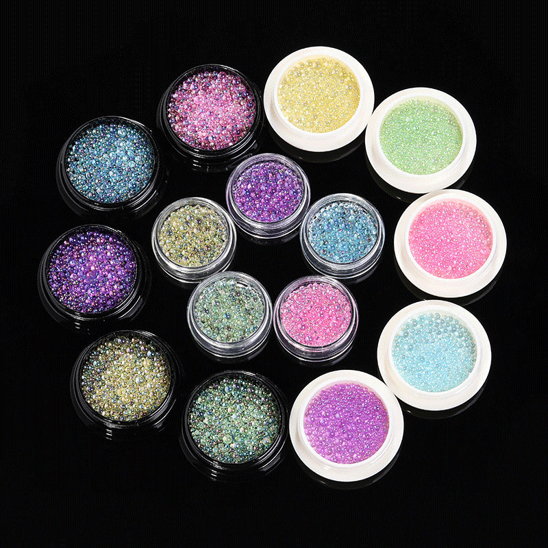 NRS030  New  Symphony bead glass 6 grid 12 grid manicure blister bubble beads DIY crystal nail art