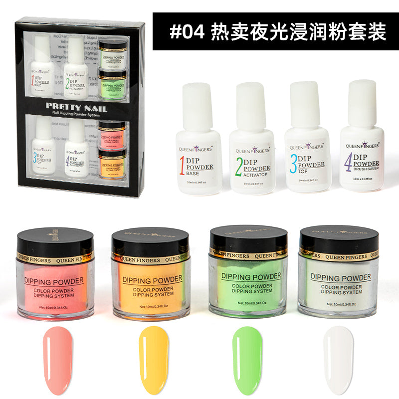 FNP081  New nail gel infiltrated dipping powder set tool combination and Pigment Acrylic custom color selection for nail art decoration