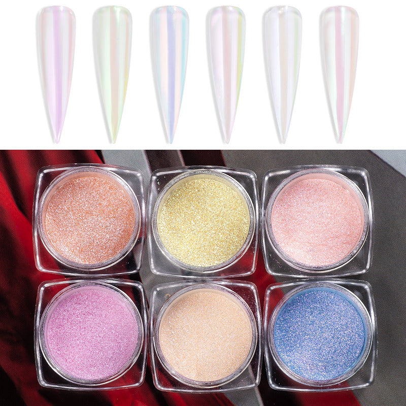 FNP055  Nail Fairy Transparent Base Powder Aurora Powder Rainbow Acrylic Powder