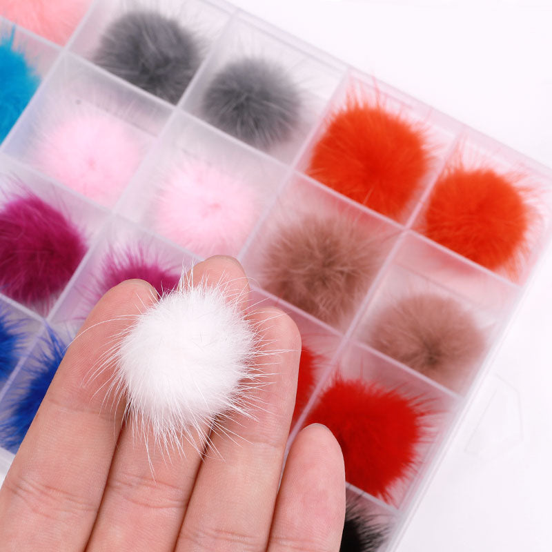 NDE057  ForLife  2021 Popular Removable Magnetic Hairball Nail Charms DIY pompom Nail Jewelry Decoration