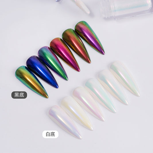 FNP013  Round tube wholesale TD series 6 colors liquid magic mirror powder used for art nail decoration