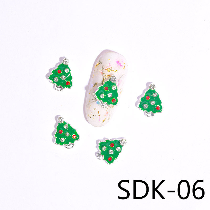 NZJ005 Nail Art Alloy Nail Jewelry Snowflake Bell Christmas Series with Rhinestone Jewelry