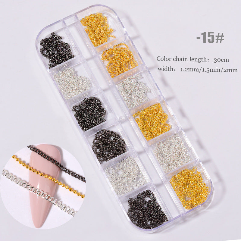 NRS022  ForLife New Nail Art Jewelry Rhinestone Mixed Rivet Pearl Small Accessories Nail Decoration Metal Chain Accessories