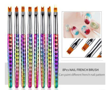 NBR014  Mermaid Rainbow Handle Soft Fluffy Nail Art Brush Pen Dust Clean Glitter Powder Remover Makeup Manicure Tools