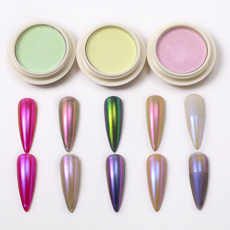 FNP080  Transparent Mirror Mermaid Powder Glitter Nail Chrome UV Gel Pigment Magic Dust Powder Laser Solid Nail Powder