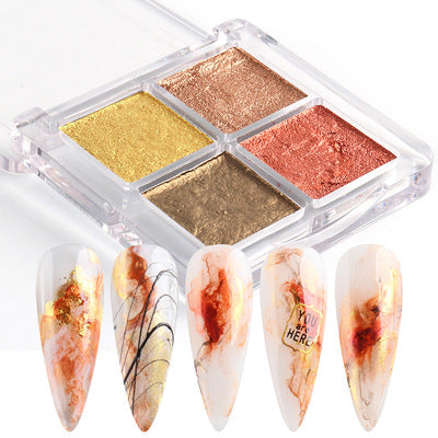 FNP043  4pcs/box Japanese Watercolor Paint Solid Nail Powder Set DIY Nail Beauty Accessories