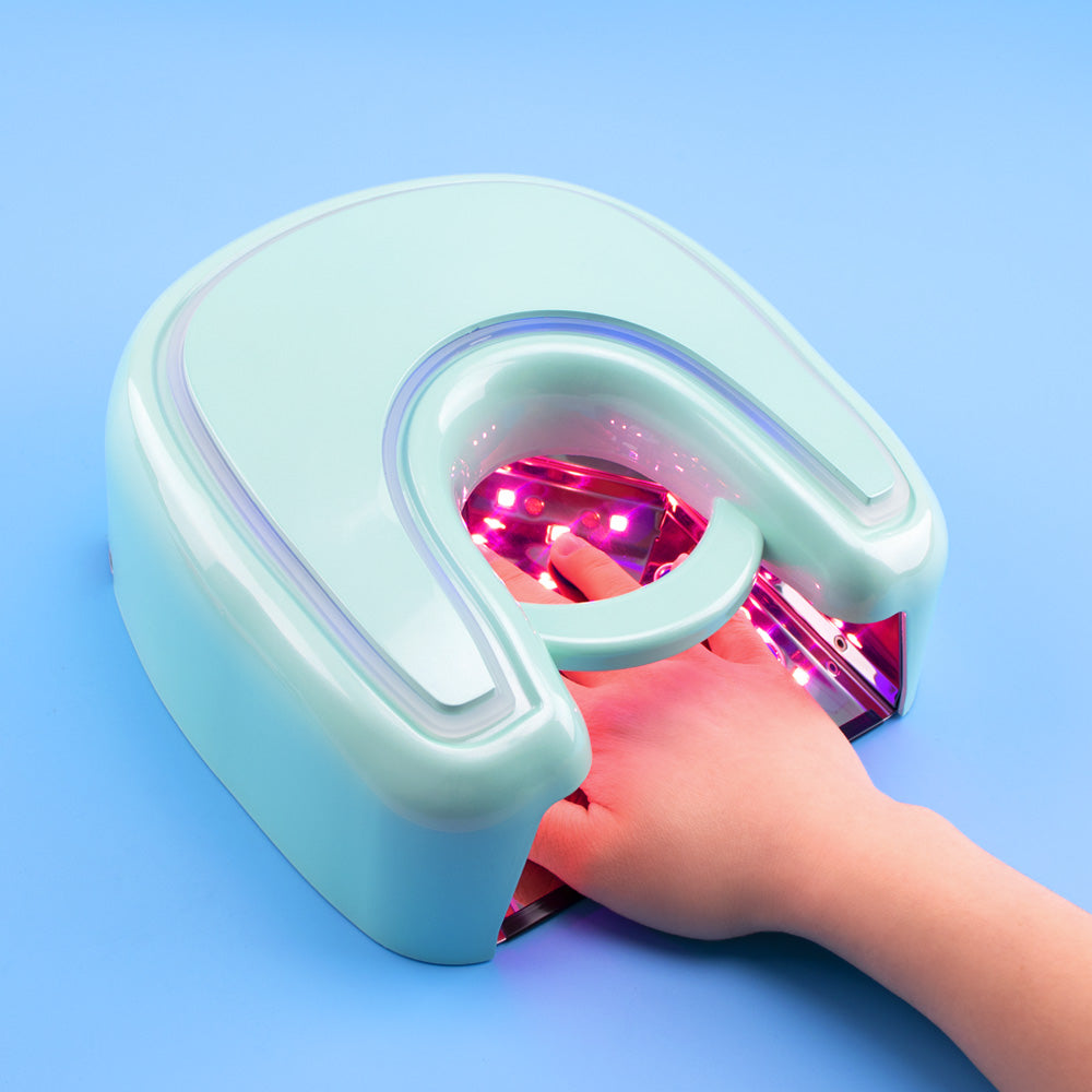 RNL004 Gradient blue Red light dryer cordless rechargeable gel nail light uv lamp led nail lamp 48w