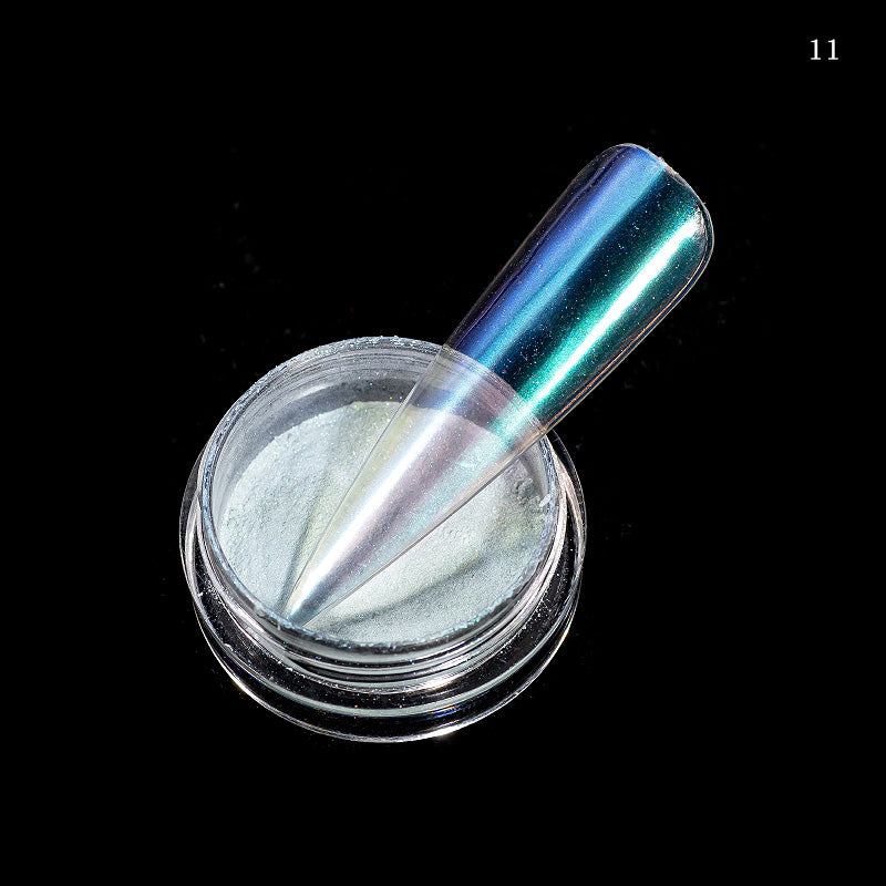 FNP103  Magic Aurora Rainbow Ice Transparent Mirror Effect fairy dust powder glitter nails Chrome Pigment young nails acrylic powder set