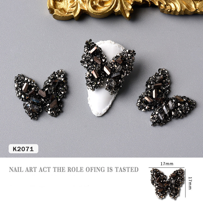 NDE047  ForLife 2021 new nail jewelry Japanese crystal bow handmade rhinestone butterfly Mickey 3D nail decoration