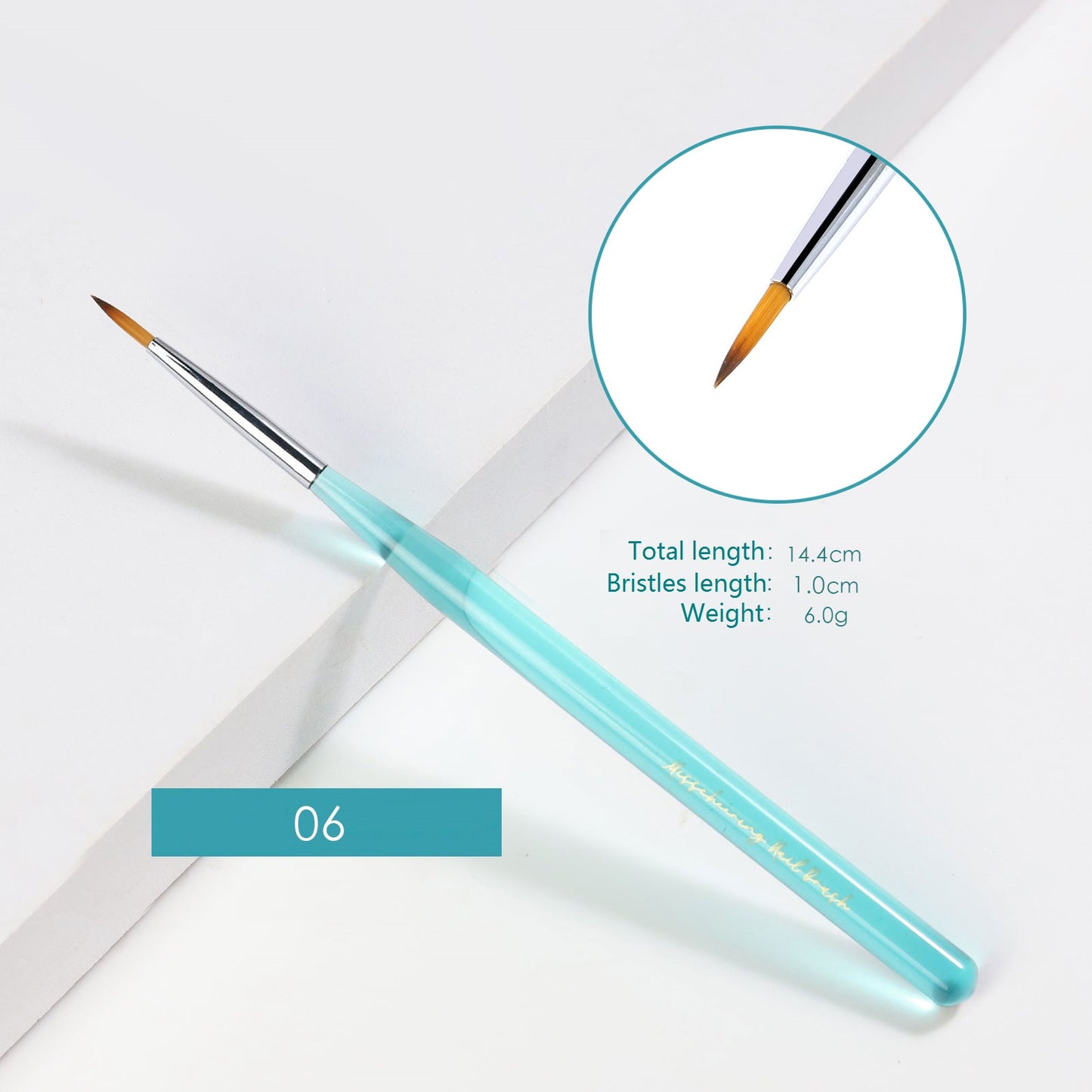 NBR040  Japanese-style nail transparent sea blue acrylic pen holder professional manicure pen crystal painting brush nail tools