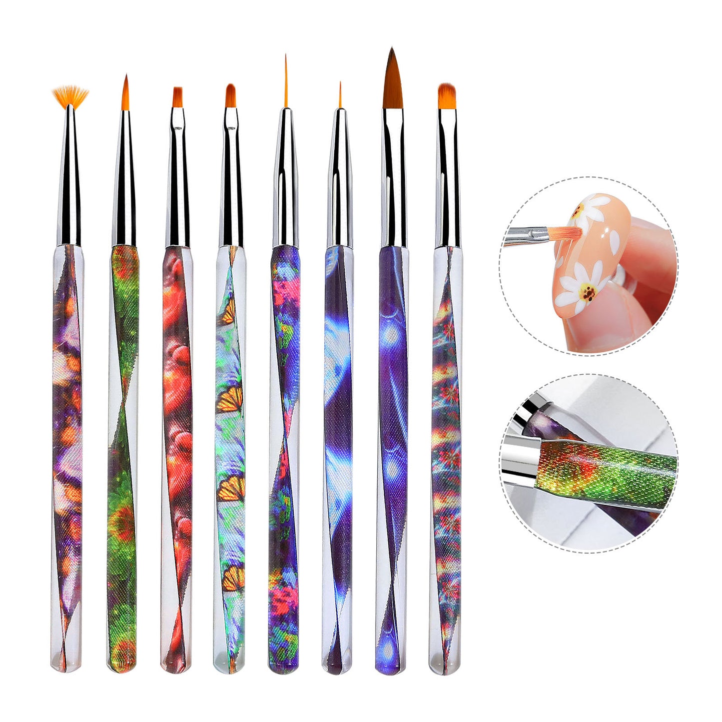 NAB001 ForLife Crystal Acrylic clear streamer Nail pen set painted halo dye light therapy pull line nail special brush