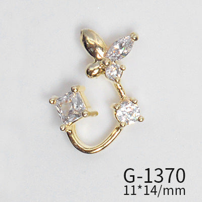 NZJ022 Japanese new nail zircon jewelry diamond pop moon pendant red-crowned crane nail jewelry