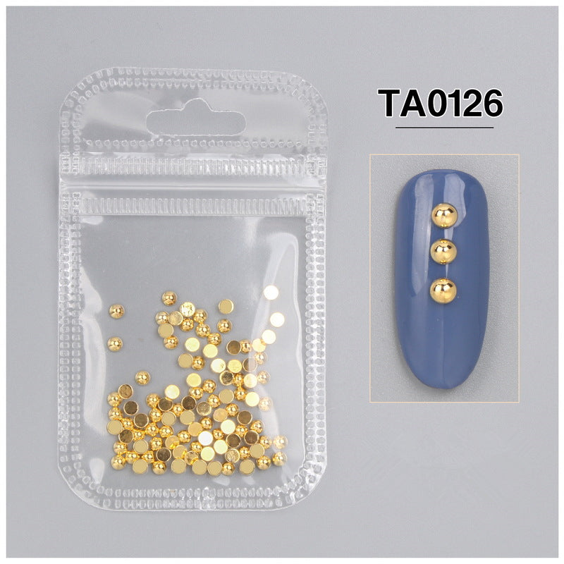 NRD002 1Bag Metal Rivets 3D Nail Decoration Gold Triangle Rectangles Alloy Studs DIY Manicure Nail Art Decorations