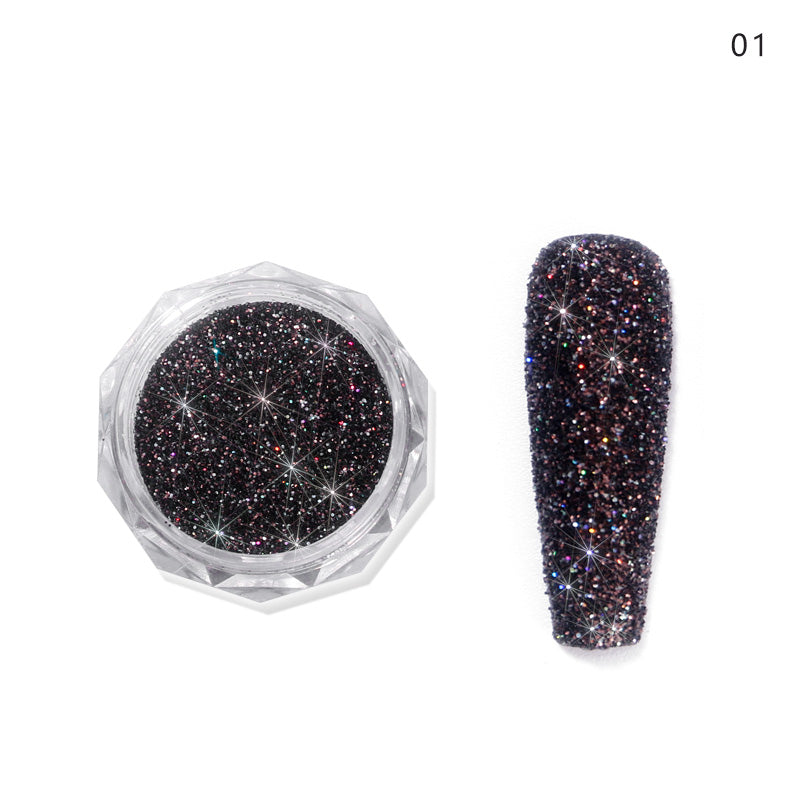 FNP074  Wholesale Broken Diamond Nail Powder Silvery Gold Crystal Nail Powder For Nail Decoration