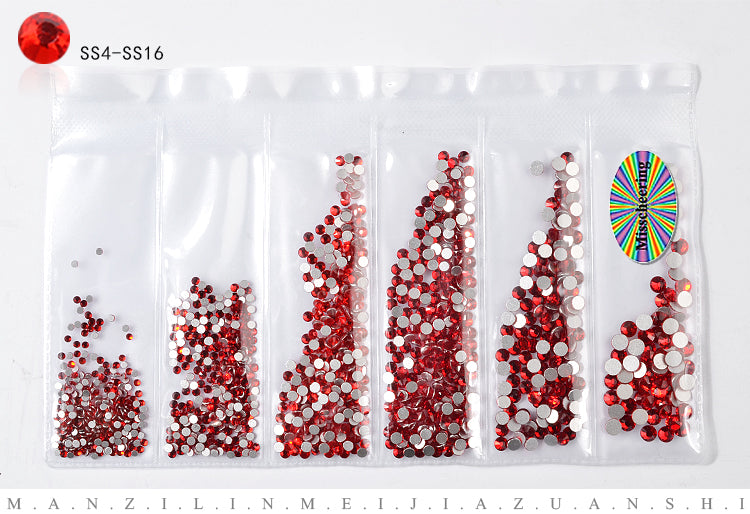 NRS006  ForLife Glass Flatback Crystal Nail Rhinestones Muliti-size Charm Nail Art Decorations