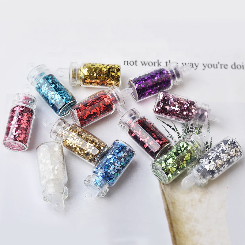 NDE004  ForLife 48Pcs Mixed Nail Art Sequins Set Glitter Powders 3d Ultra-thin Sticker Flakes Manicure Decoration