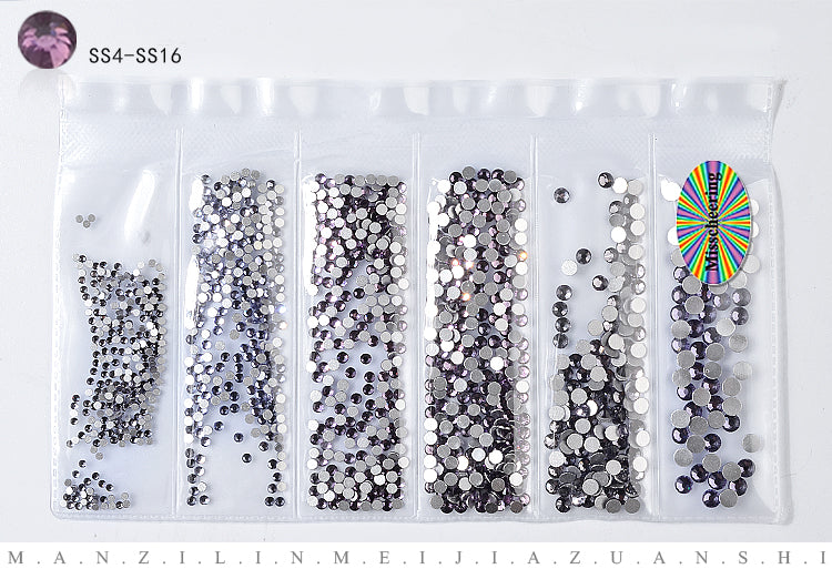 NRS006  ForLife Glass Flatback Crystal Nail Rhinestones Muliti-size Charm Nail Art Decorations