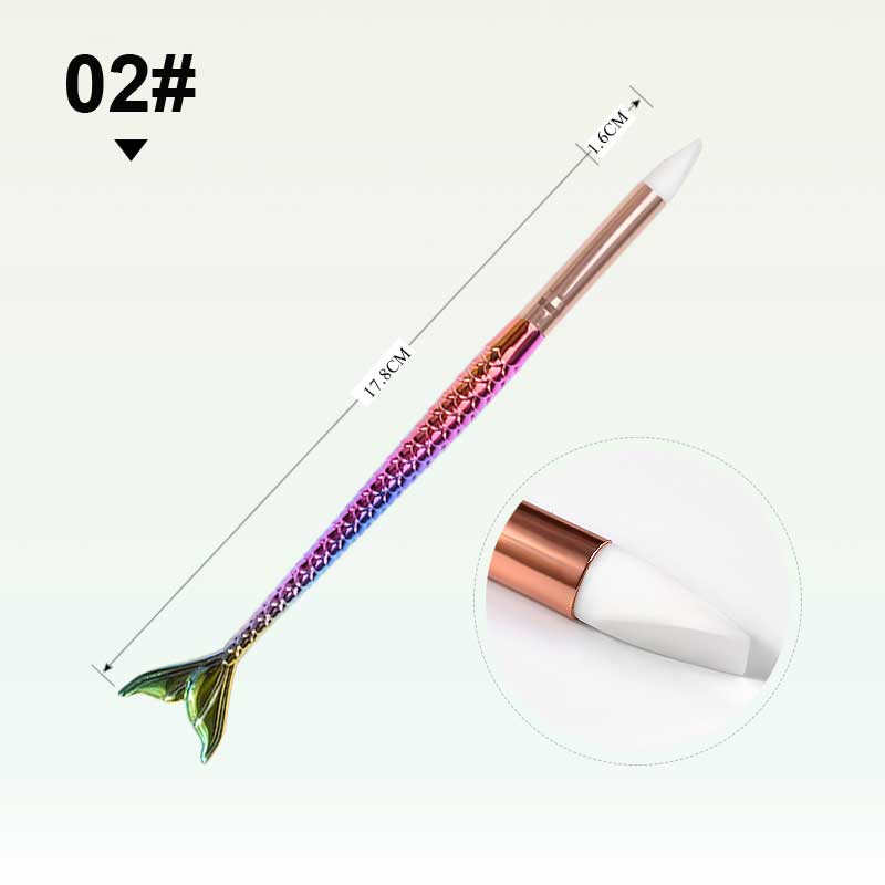 NAB018 ForLife 5 Types Mermaid Silicone Nail Art Brush Pen Carving Emboss Shaping Hollow Sculpture Manicure Tool