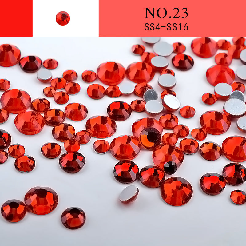 NRS014  Nail Art Rhinestone Mix SS4-SS20 Size Glass Flatback Crystal Non Hotfix 3d Nails Art Decorations