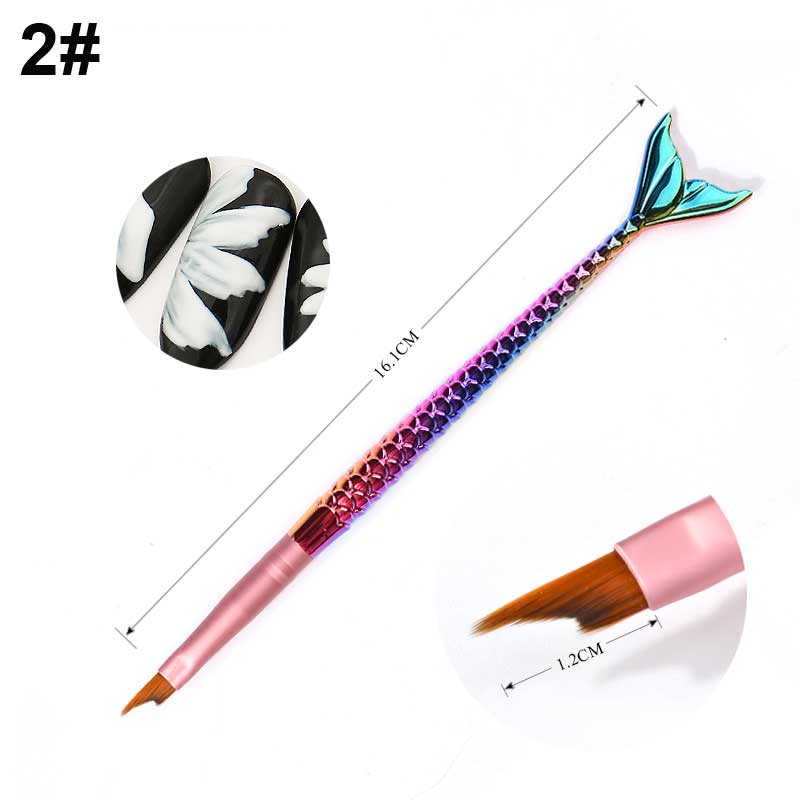 NAB009  ForLife 7 Style Gradient Mermaid Nail Art Painting Liner Brush UV Gel Polish 3D French Tips Sculpture Drawing Pen