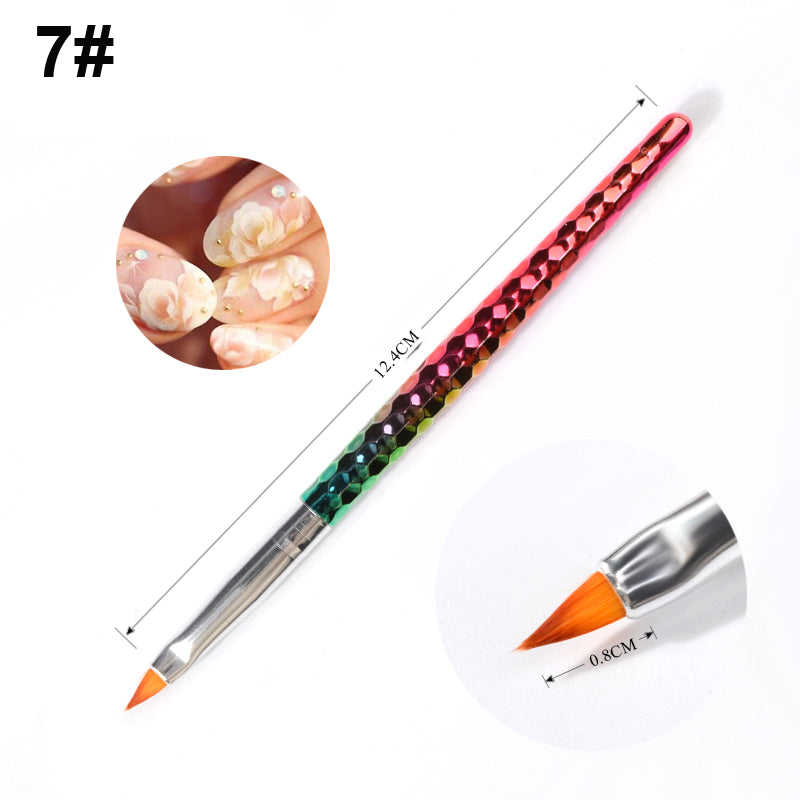 NAB009  ForLife 7 Style Gradient Mermaid Nail Art Painting Liner Brush UV Gel Polish 3D French Tips Sculpture Drawing Pen