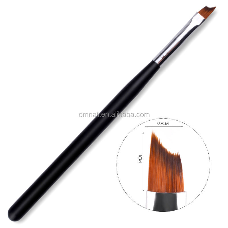 NAB027  ForLife Black Wooden Handle UV Gel Nail Painting Drawing French Style Nail Brush Manicure Design DIY Nail Art Tool