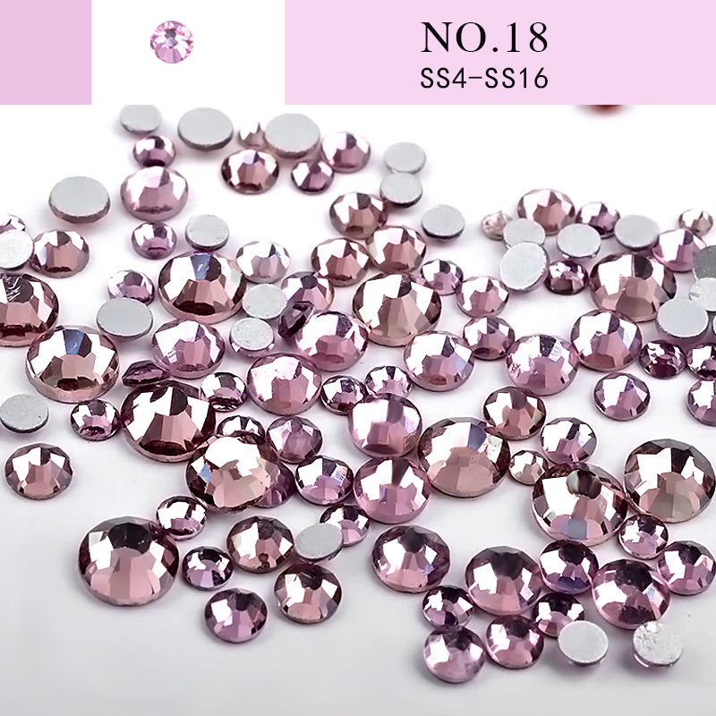 NRS014  Nail Art Rhinestone Mix SS4-SS20 Size Glass Flatback Crystal Non Hotfix 3d Nails Art Decorations