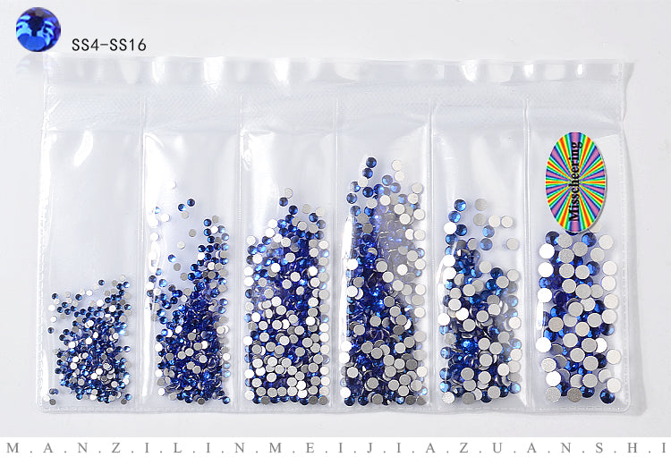 NRS006  ForLife Glass Flatback Crystal Nail Rhinestones Muliti-size Charm Nail Art Decorations