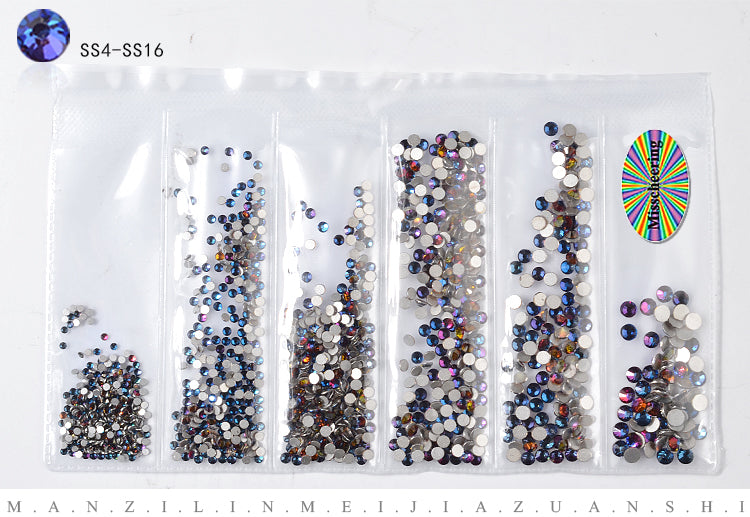 NRS006  ForLife Glass Flatback Crystal Nail Rhinestones Muliti-size Charm Nail Art Decorations