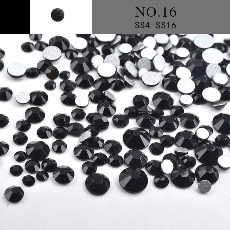 NRS014  Nail Art Rhinestone Mix SS4-SS20 Size Glass Flatback Crystal Non Hotfix 3d Nails Art Decorations