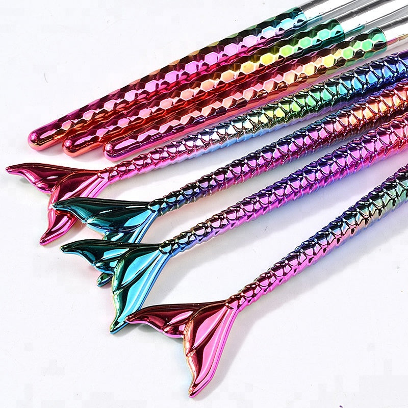 NAB009  ForLife 7 Style Gradient Mermaid Nail Art Painting Liner Brush UV Gel Polish 3D French Tips Sculpture Drawing Pen