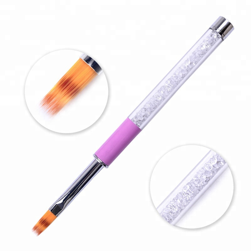 NAB020  ForLife 1 Pcs Rhinestone Nylon Hair Nail Art Ombre Brush UV Gel Drawing Liner Nail Art Tools Pen