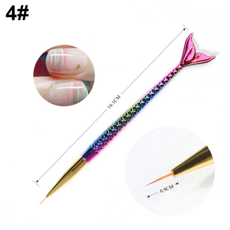 NAB009  ForLife 7 Style Gradient Mermaid Nail Art Painting Liner Brush UV Gel Polish 3D French Tips Sculpture Drawing Pen