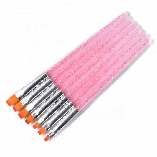 NAB008 ForLife Pink Rhinestone Nail Art Brush Pen Crystal Metal phototherapy pen Acrylic Gel Polish Painting Drawing Manicure Tool