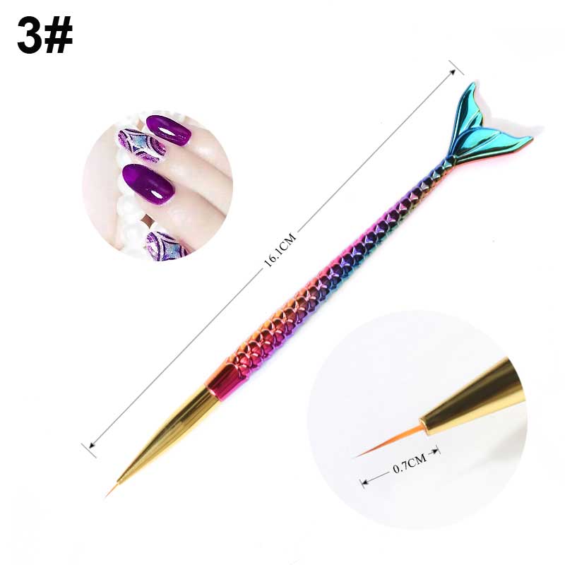 NAB009  ForLife 7 Style Gradient Mermaid Nail Art Painting Liner Brush UV Gel Polish 3D French Tips Sculpture Drawing Pen