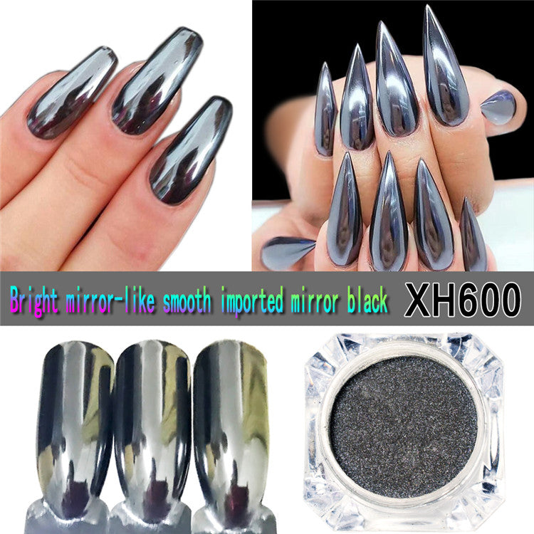 FNP110  Queen Fingers NDO-305 1g/jar Mirror Black Nail Glitter Powder For Nail Art Decorations Manicure